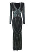 Drinks On Me Rhinestone Mesh Maxi Dress